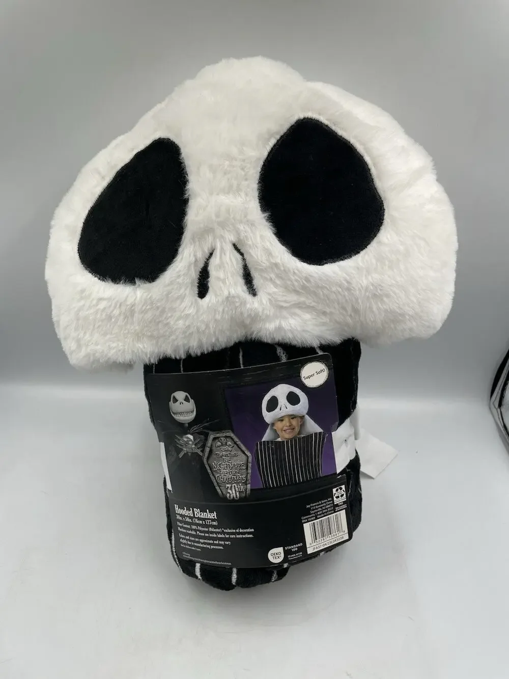 Disney Nightmare before Christmas Jack Skellington Wearable Hooded Blanket 30x50
